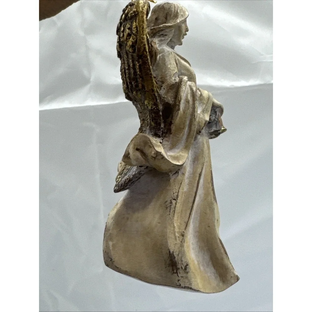 Schurman‎ Retail Group 2 Gold Distressed Christmas Angel Ornaments
